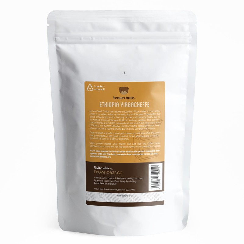 Ethiopia Yirgacheffe Coffee Beans 227g - Medium Roast - Strength