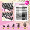 Lash Clusters Kit 144Pcs D Curl Lash Extension Kits Eyelash