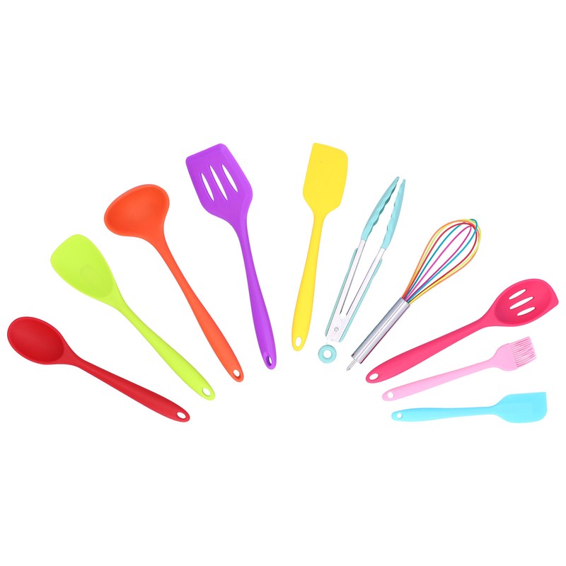 10Pcs set Silicone Kitchen Utensils Kitchenware Non Stick Spatula Spoon