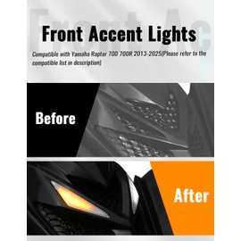 LUXEMOTO LED Turn Signal Fang Lights for Yamaha Raptor 700 700R 13-25, 2PCS Front Grille Accent Lights Head Auxiliary lights for Yamaha Raptor 700 700R 2013-2025 Accessories