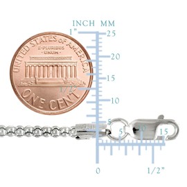 Sterling Silver Rhodium Plated Fancy Popcorn Rope Chain Necklace, 2.5mm, 20"