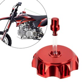 PSLER Dirt Bike Gas Cap - CNC Aluminum with SSR 125 110 Apollo RFZ 125cc for 50cc 70cc 90cc 110cc 125cc 140cc 150cc 160cc Dirt Bike Pit Bike Parts Accessories - RED