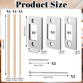 Door Strike Shim Plates, Standard Size Spacer Deadbolt Restorer Strike Plates 3 Different Thickness Stainless Steel Spacer Door Reinforcement Backplate Block The Access to Latch for Home Office