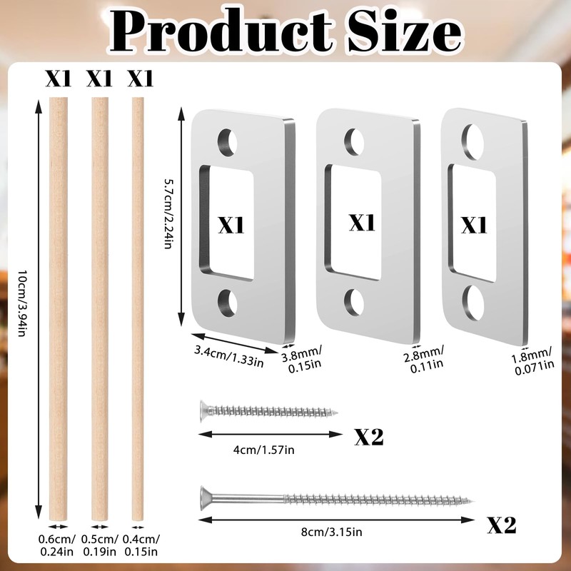 Door Strike Shim Plates, Standard Size Spacer Deadbolt Restorer Strike