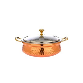 Bona fide pure copper bowl serve ware and table ware Copper steel bowl with lid,capacity 500 ml,serving bowl