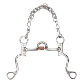 120mm Horse Mouth Snaffle with Chain Stainless Steel Horse Bit for Equestrian Training Equipment