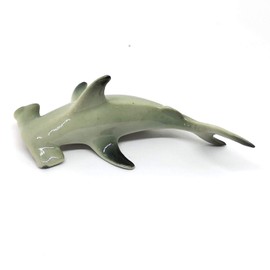ZOOCRAFT Hammerhead Shark Fish Figurine Ceramic Hand Paint Miniature Craft Collectible