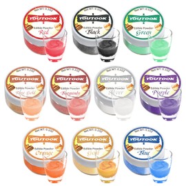 Edible Glitter for Cocktails, Luster Dust Edible 10 Colors, Drink Glitter for Baking Decoration, Cakes Decorating,Fondant, Gum Paste, Strawberries, Edible Glitter for Drinks (3g/bottle)