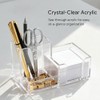 HBlife Acrylic Pen Holder - 3-Compartment Desk Organizer