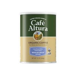 Cafe Altura Ground Organic Coffee, Regular Roast Decaf, 12 oz Can (Pack of 3)