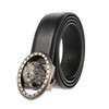 Luxury Men's Leather Belt Eagle Head Automatic Buckle Black Belt，Men's