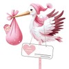 Rattling Stork Set for Birth Baby, 81 cm High Baby