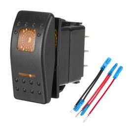 CGEAMDY Universal Car Fog Light Toggle Switch, Rocker Switch 12V 24V Pin On Off SPST Toggle Switch with Waterproof Cap Motor Internal Switch (Yellow)