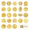 BATHRINS Wax Seal Stamp Kit-23Pcs Sealing Stamp Heads,Wooden Handle,Metal Seal