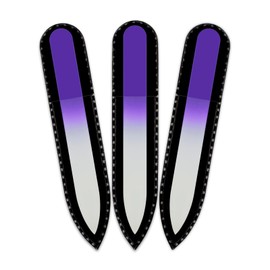 Mont Bleu Coloured Glass Nail File in Black Velvet Bag - Small and Handy - Real Tempered Glass - Handmade in the Czech Republic