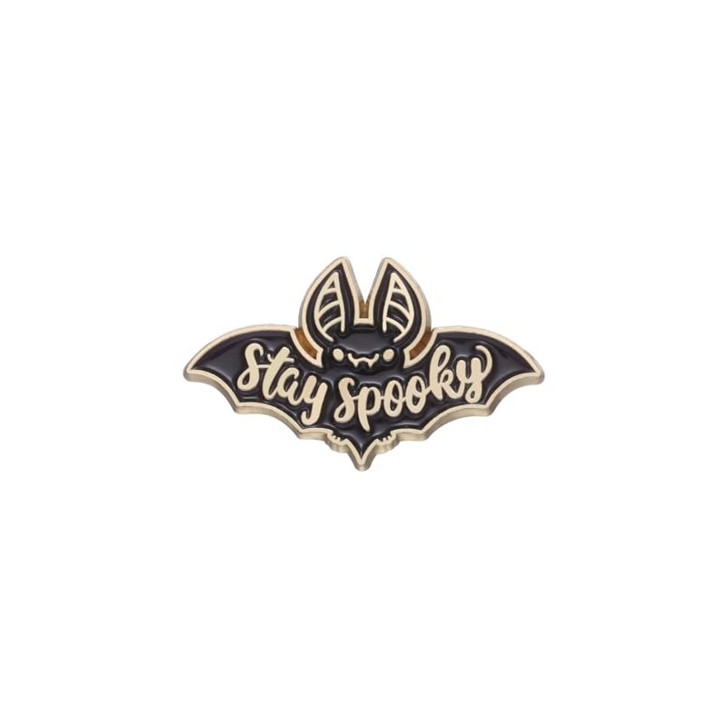 Ro Rox Stay Spooky Bat Brooch Enamel Pin Cute Wicca