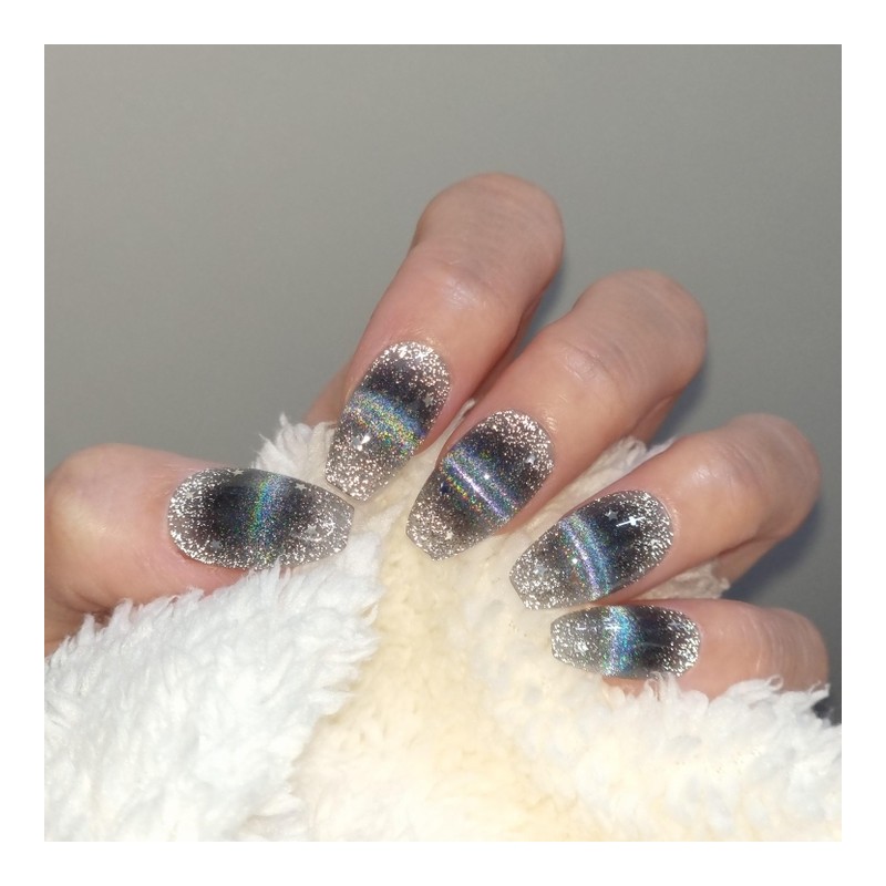 Telepop Rainbow Magnet Handmade Nail Tips - Short Oval /