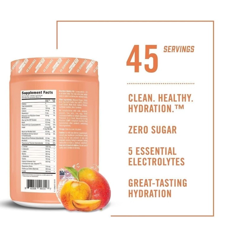 BioSteel Zero Sugar Hydration Mix, 45 Servings Peach Mango Exp