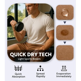 DAVID ARCHY Men's Light Sports Boxer Shorts Underwear Breathable and Cool Boxers with Button Fly 3 or 5 Pack（M,camel/dark khaki/olive green）