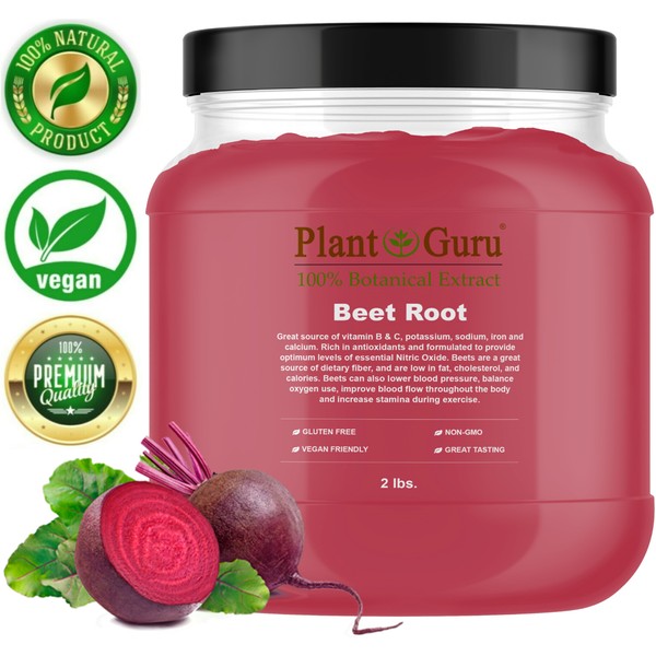 Red Beet Root Powder 2lb Jar Beta Vulgaris Nitric Oxide Super Food Juice Bulk
