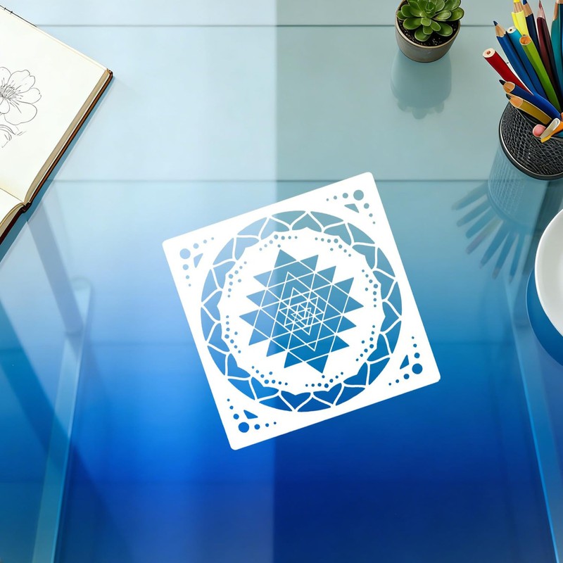 HJACS 8 Pcs Sacred Geometry Stencils Painting Reusable 8×8Inch Metatron's