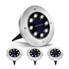 Unbranded 1-16 Pcs LED Solar Power Flat Buried Light In-Ground Lamp Outdoor Path Garden - 4 PCS Cold White Light