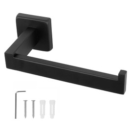 NearMoon Bathroom Square Toilet Paper Holder, Premium SUS304 Stainless Steel Rustproof Wall Mounted Toilet Roll Holder for Bathroom, Kitchen, Washroom (Matte Black)