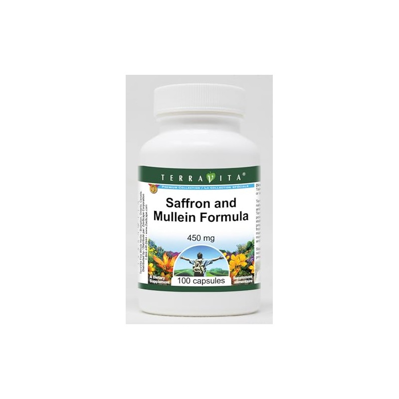 Saffron and Mullein Formula - 450 mg (100 Capsules, ZIN: