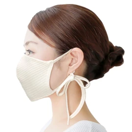 100% Organic Cotton Washable Mask, Long, String Type, Soft, Moisturizing, Prevents Rashes