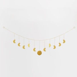 BouGPeng Moon Phase Wall Decoration or 130 cm Moon Phase Garland Ornaments Sun and Moon Style Metal Boho Suitable for Home Decor Living Room Bedroom Cafe
