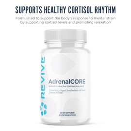 Revive MD Adrenal Support Supplements for Fatigue - Natural Cortisol Manager & Supplement with Rhodiola Rosea & Ashwagandha Promotes Energy Levels & Mental Performance - Men & Women - 30 Servings