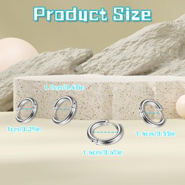 4 Pairs Earrings, Silver Earrings for Women 12/14/16/18mm Hypoallergenic Earrings Hoop Earrings Stainless Steel Earrings for Men Women Boys Girls (Silvery)