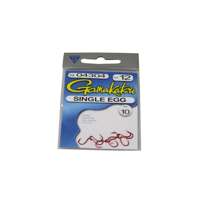 Gamakatsu Single Egg Hook #12, Red