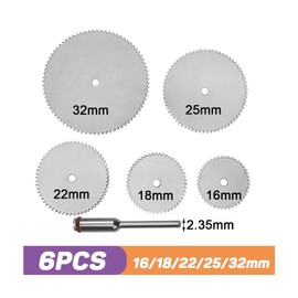 CREAP 6/11Pcs Stainless Steel Slice Metal Mini Hss Circular Saw Blade Set Cutting Disc for Rotary Tool Wood Cutter Disc with Mandrel(6 PCS Set)