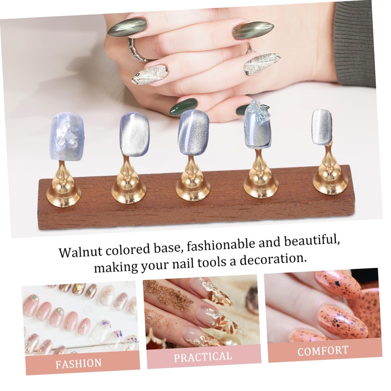 Healeved 1set Nail Holders with Base for Press Nails Practice