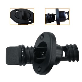 YOIASUGH O-Ring Marine Transom Drain Plug Screw Type for Skeeter Boats Kayaks Thread 1 inch with Rubber- Black