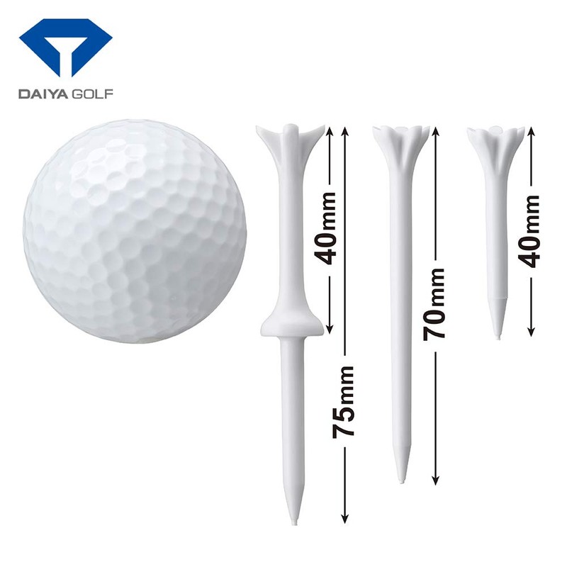 DAIYA GOLF TE-434 Golf Tee, Repro Tee, Long, White