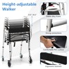 GYMAX Walkers for Seniors, 2-Button Folding Walker with 5 Inches
