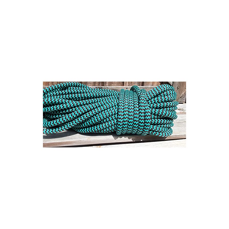 Valley Rope 9/16 x 100 ft.Double Braid-Yacht Braid Rope. Burgundy/Teal