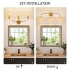 Morauroral Bathroom Light Fixtures, 3 Light Gold Vanity Light for