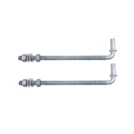 Dailydanny J-Bolt Post Hinge with 5/8" Hinge Pin Galvanized Post Gate Hinge for Chain Link Fence, Washers & Nuts Included (12" (2 Pcs))