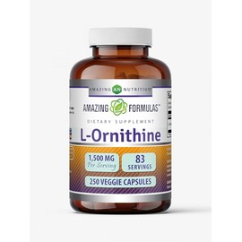 Amazing Nutrition- “Amazing Formulas Suplemento LOrnitina | 1500 Mg Por Porción | 250 Cápsulas Vegetarianas | Sin OGM | Glu