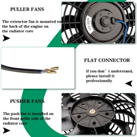 12 Inch Radiator Cooling Fan, 12 Inch Radiator Cooling Fan Universal Slim Fan Push Pull Electric Radiator +12v 80W Mount Kit