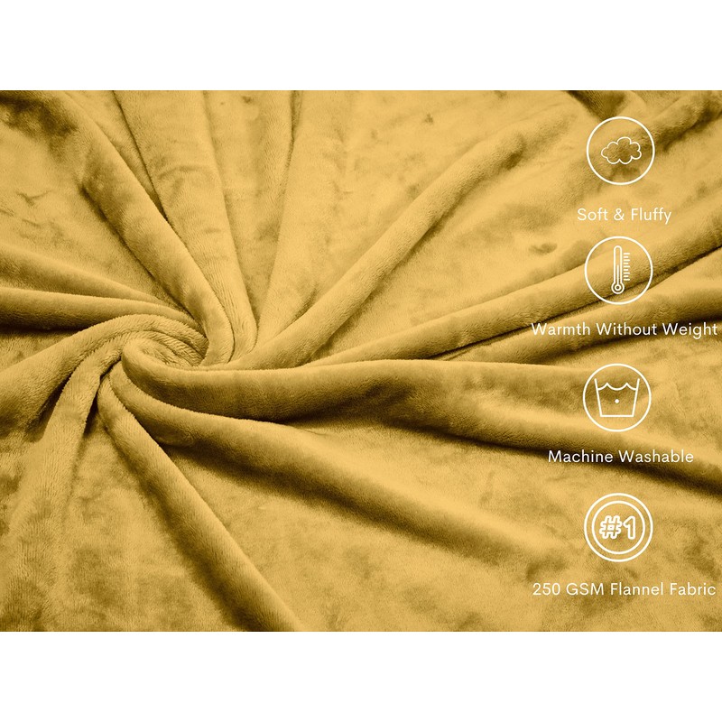 Pagnanno. Flannel Fleece Mink Throw Pack of 2 - Sofa/Bedspread/travel