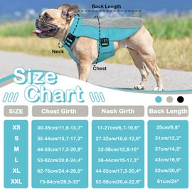 Hjumarayan Dog Cooling Vest, Breathable Dog Cooling Coat with Adjustable Neck and Tummy, Reflective Cooling Dog Coat Stylish Dog Cooling Jacket with Grid for Longer Coolness, Blue XXL