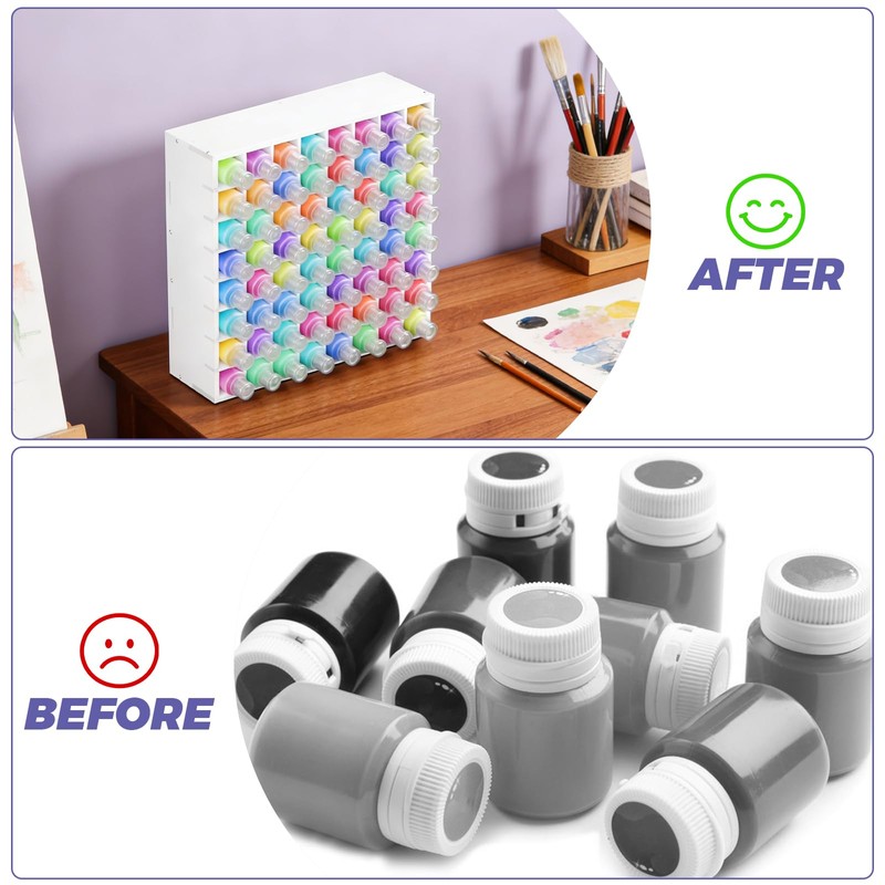 LOLYSIC 2 Pack 64 Grids Craft Paint Storage Organizer -