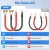 Thlevel 2PCS 2AWG Battery Cables 12 Inch, 30CM 2 Gauge