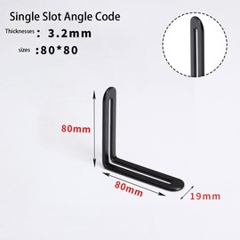 8Pcs Black Slotted Brace,Stainless Steel Corner Brackets,L Corner Braces,80*80mm Adjustable Angle Corner Brace for Furniture