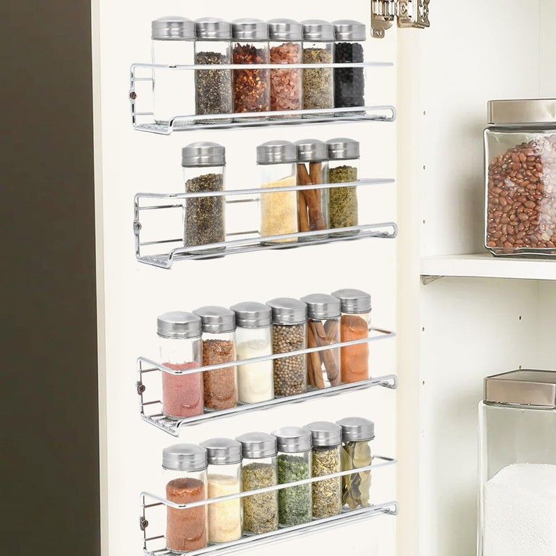 joeji's Kitchen Spice Rack Wall Shelf Metal 4 Pack Kitchen