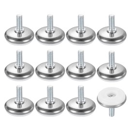 sourcing map 12Pcs M6 Thread Furniture Feet Levelers, 28x15mm Adjustable Leveling Table Feet, Screw on Furniture Glide Leveling for Chair Stool Legs, White
